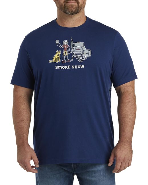 Life Is Good. Blue Big & Tall Smoke Show Graphic Tee for men