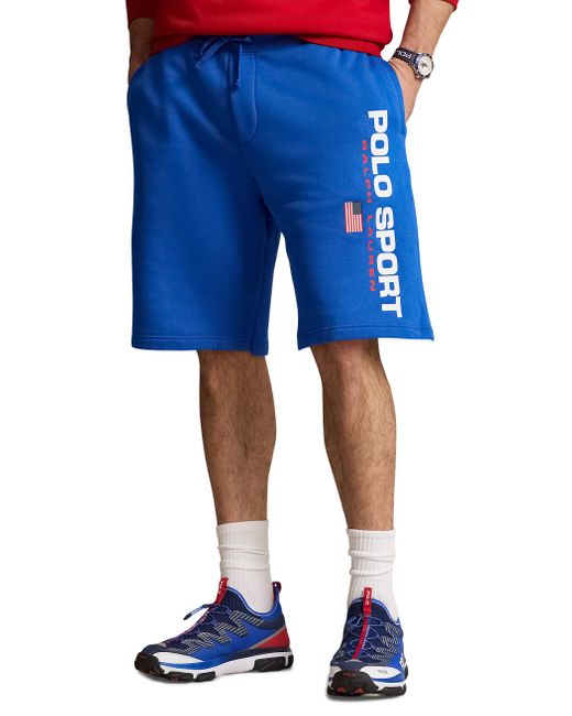 Polo Ralph Lauren Blue Big & Tall Polo Sport Fleece Shorts for men