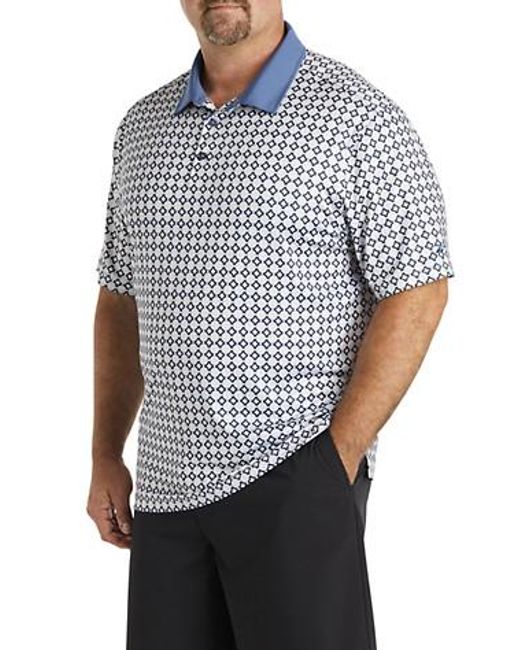 Reebok Blue Big & Tall Mosaic Tile Performance Polo Shirt for men