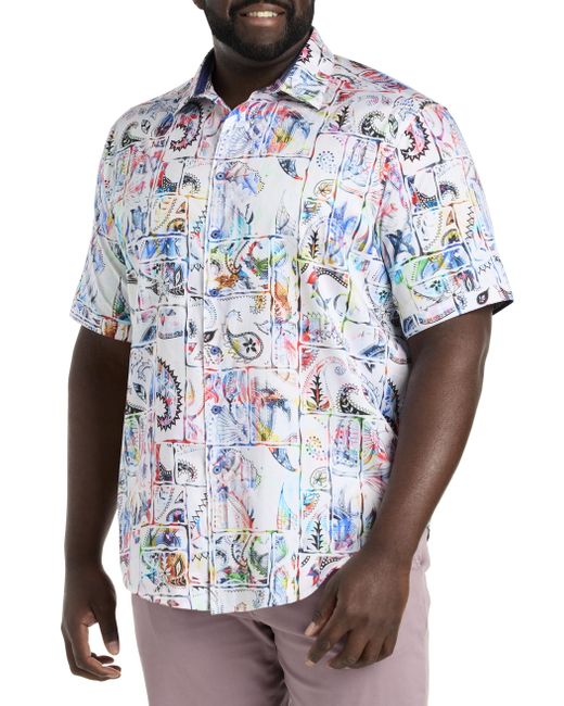 Robert Graham Blue Big & Tall Belize Sport Shirt for men