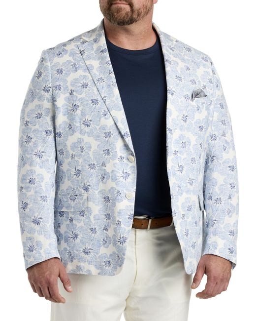 Tallia Blue Big & Tall Tallia Textured Floral Sport Coat for men