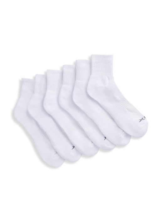 Reebok Synthetic Big & Tall Vector 6-pk Quarter-top Socks in White for Men  - Lyst