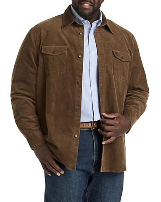 Brooks Brothers Brown Big & Tall Corduroy Shirt Jacket for men