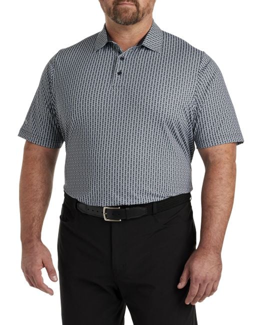 Callaway Apparel Gray Big & Tall Trademark Golf Print Polo Shirt for men