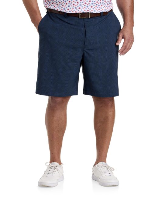 Reebok Blue Big & Tall Performance Plaid Golf Shorts for men