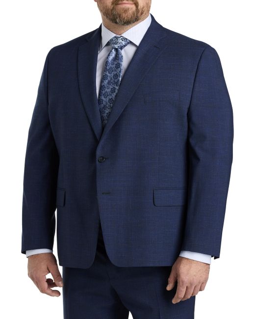 Michael Kors Blue Big & Tall Windowpane Suit Jacket for men