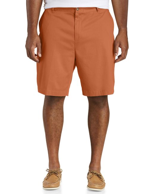 Nautica Orange Big & Tall Deck Stretch Shorts for men