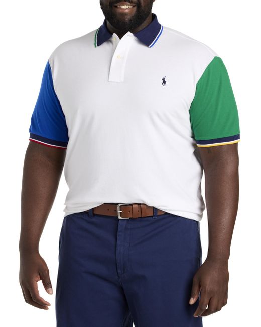 Polo Ralph Lauren Blue Big & Tall Colorblocked Mesh Polo Shirt for men
