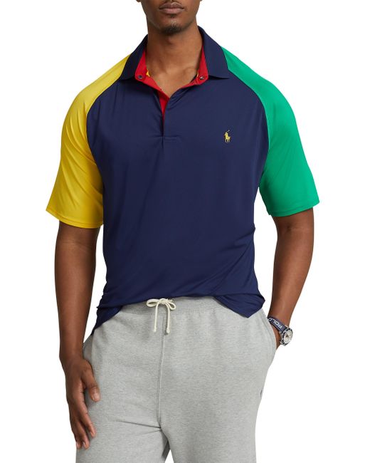 Polo Ralph Lauren Big & Tall Performance Stretch Jersey Polo Shirt in Blue  for Men | Lyst