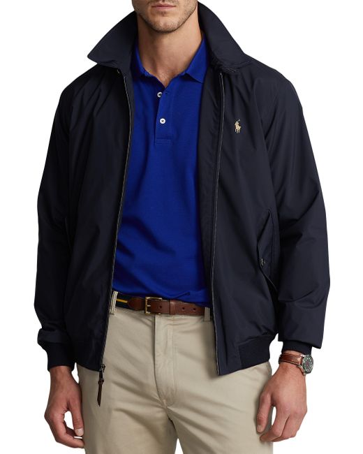 Polo Ralph Lauren Blue Big & Tall Water-repellent Packable Classon Jacket for men