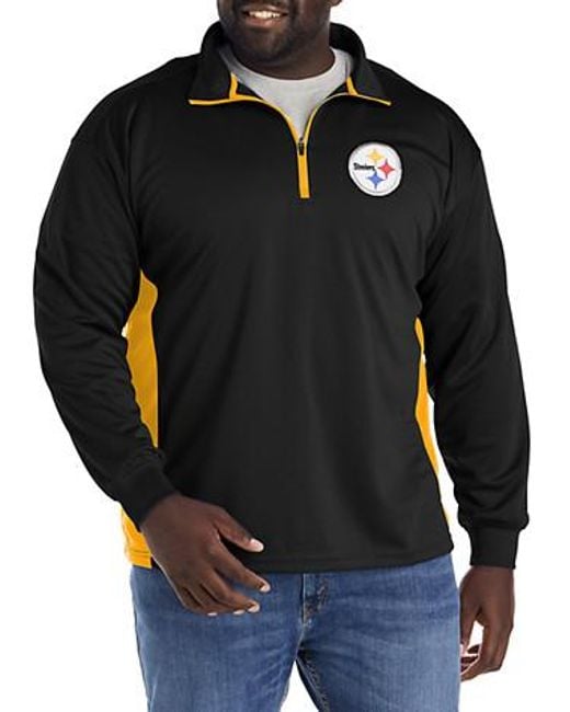 Nfl Black Big & Tall 1 4-Zip Pullover for men