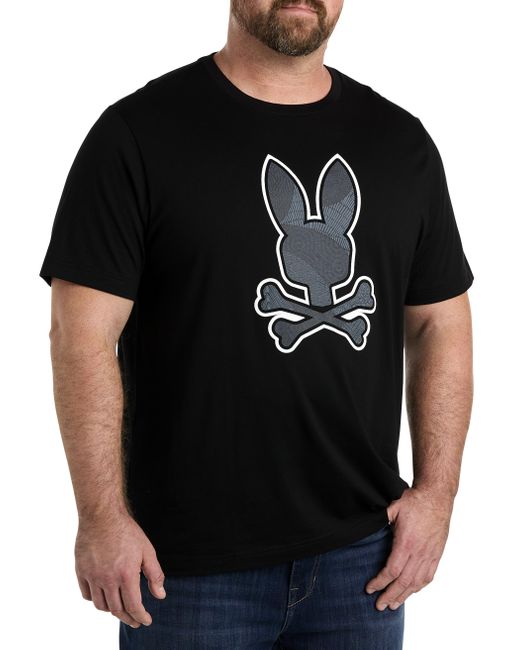 Psycho Bunny Black Big & Tall Lenox Graphic Tee for men
