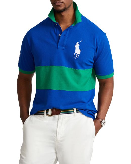 Polo Ralph Lauren Cotton Big & Tall Chest Stripe Animated Polo Shirt in ...