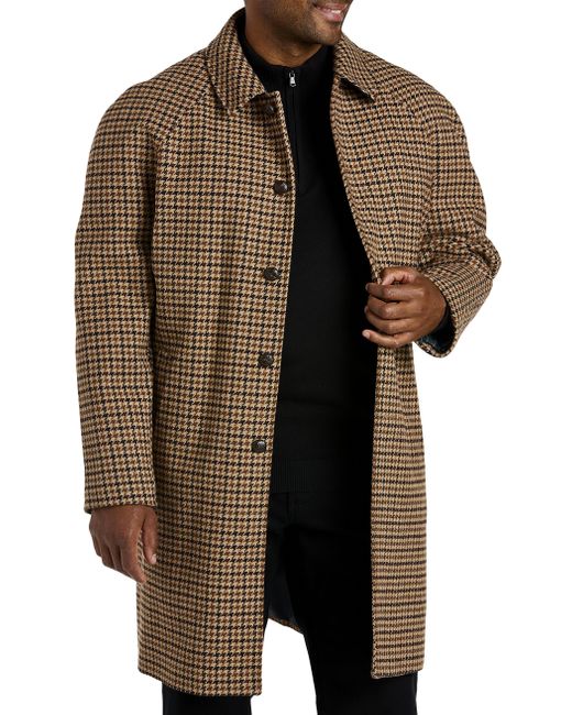 Ralph By Ralph Lauren Brown Big & Tall Houndstooth Topcoat for men