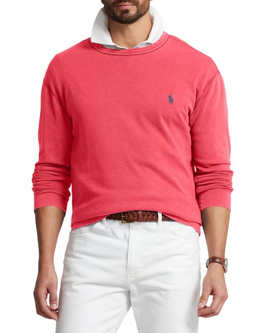 Polo Ralph Lauren Red Big & Tall Spa Terry Sweatshirt for men