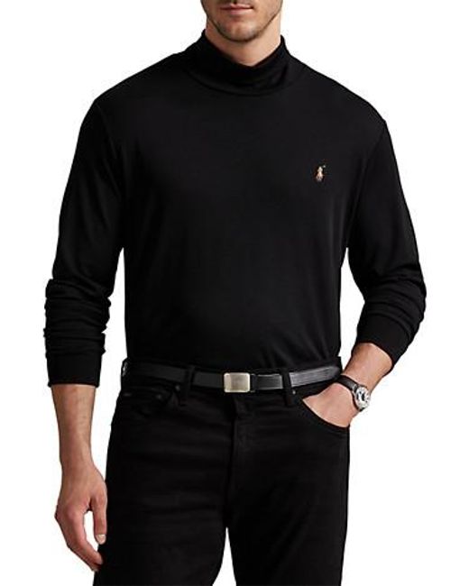 Polo Ralph Lauren Black Big & Tall Soft Turtleneck for men