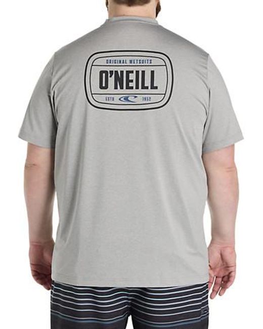 O'neill Sportswear Gray Big & Tall Trvlr Series Wordmark Performance Graphic Tee for men