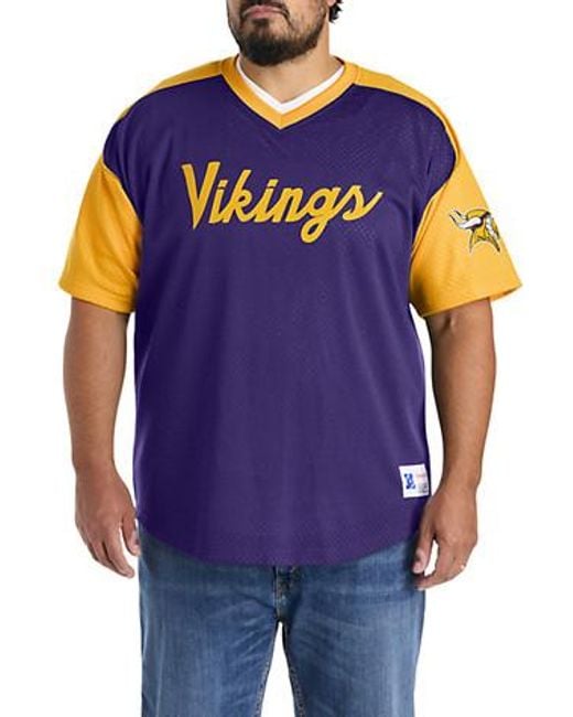 Nfl Blue Big & Tall Colorblocked V-Neck Mesh Jersey for men