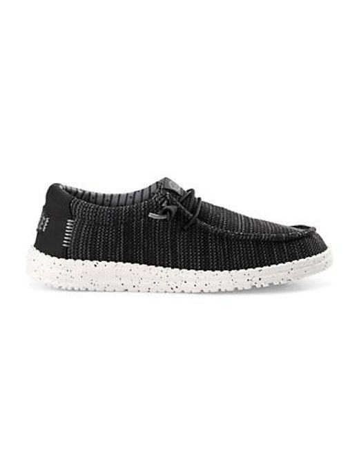 HeyDude Black Big & Tall Wally Sox Stretch Slip-Ons for men