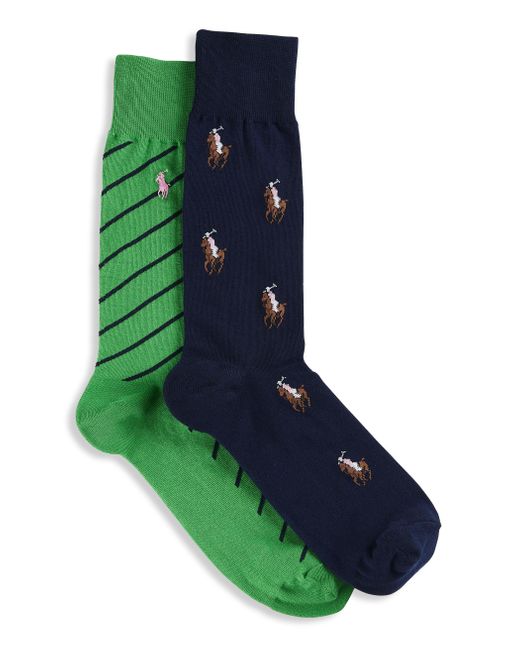 Polo Ralph Lauren Green Big & Tall 2-pk Pony Socks for men