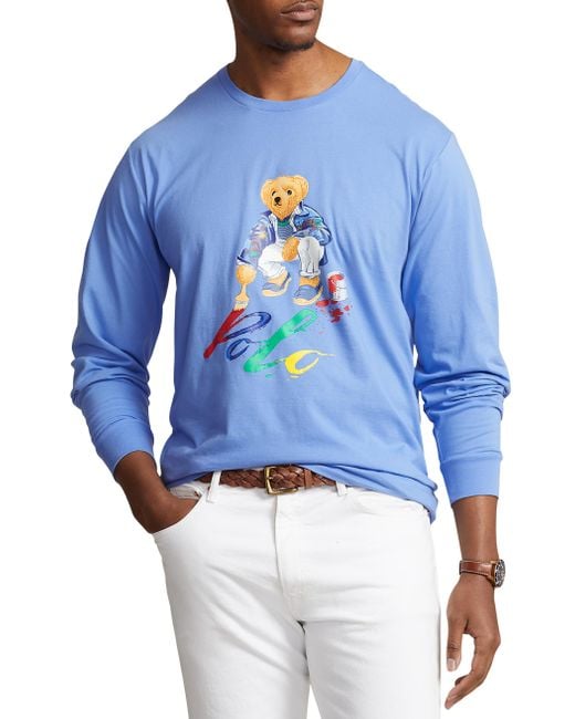 Polo Ralph Lauren Blue Big & Tall Long-sleeve Jersey T-shirt for men