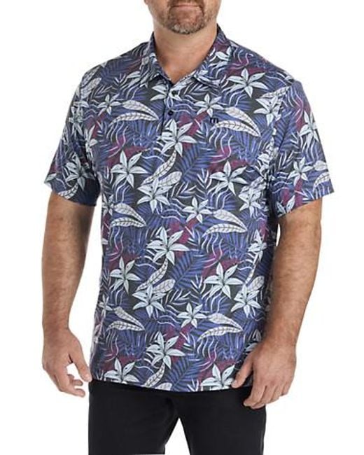 TravisMathew Fit By DXL Blue Big & Tall Featherweight Bay Polo Shirt for men