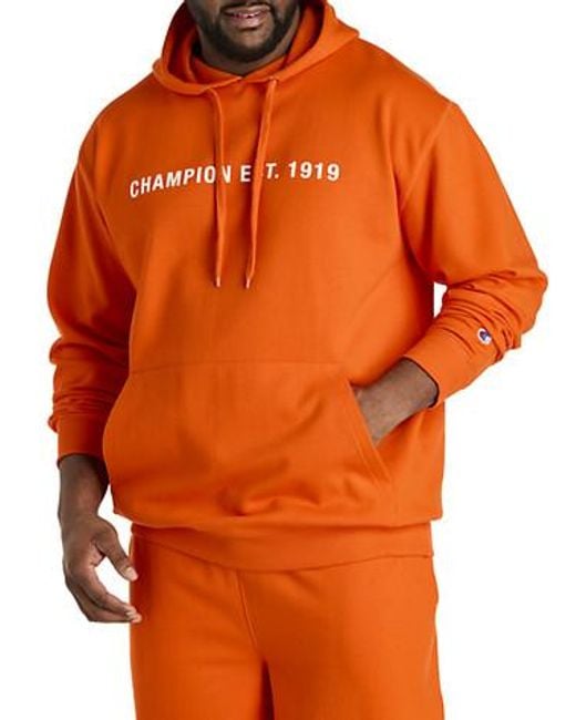 Champion Men's Orange Big Tall Power Blend Hoodie