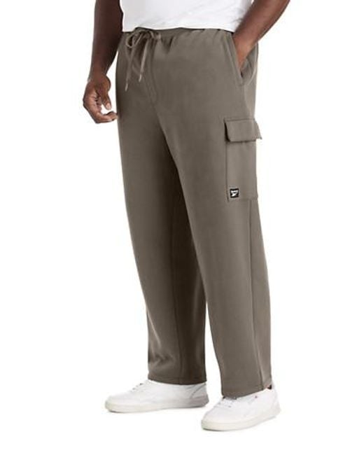 Reebok Men's Gray Big Tall Performance Supersoft Cargo Sweatpants