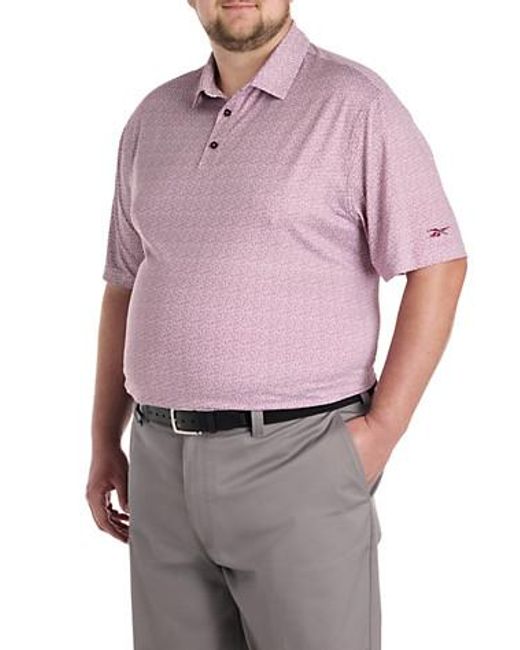 Reebok Men's Purple Big & Tall Connect The Dot Performance Polo Shirt