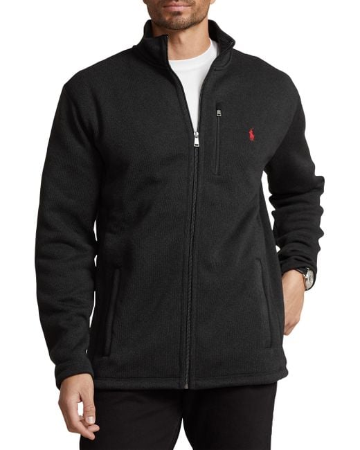 Polo Ralph Lauren Men's Black Double Knit Quilted Hybrid Jacket $248