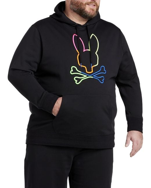 Psycho Bunny Black Big & Tall Leo Pullover Hoodie for men