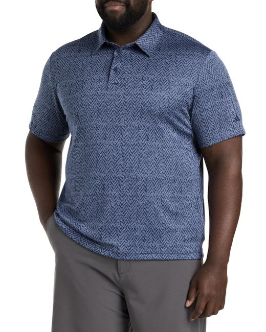 Adidas Blue Big & Tall Fairway Jacquard Polo Shirt for men