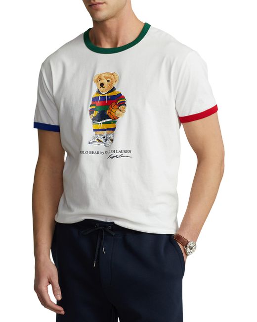 Polo Ralph Lauren Big & Tall Athletic Polo Bear T-shirt in White