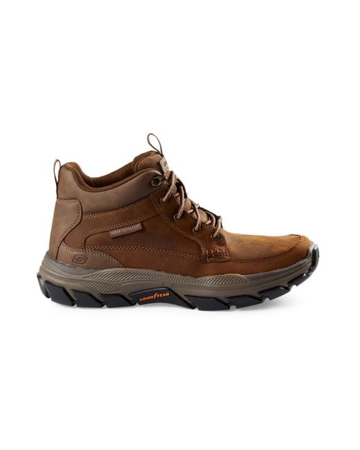 Skechers Brown Big & Tall Boswell Moc Toe Boots for men