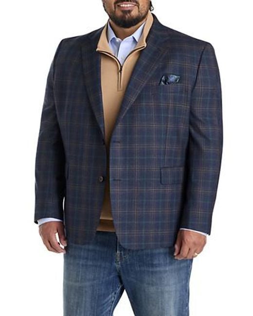 Tallia Blue Big & Tall Multi Plaid Sport Coat for men