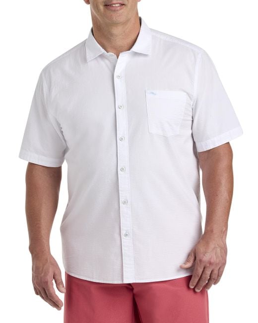 Tommy Bahama White Big & Tall Nova Wave Sport Shirt for men