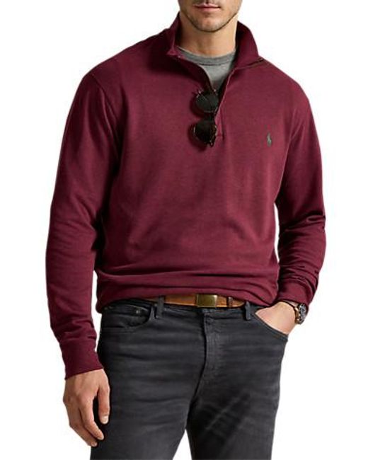 Polo Ralph Lauren Red Big & Tall Luxe 1 4-Zip Pullover for men