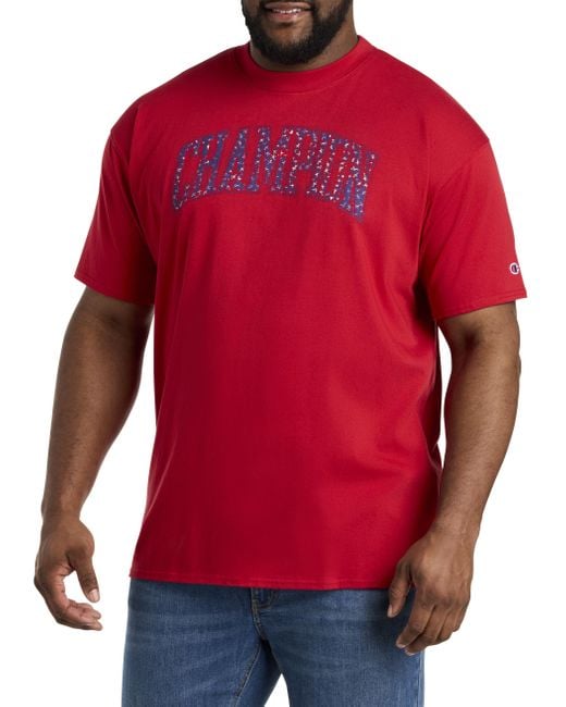 Champion Red Big & Tall Usa Script T-shirt for men