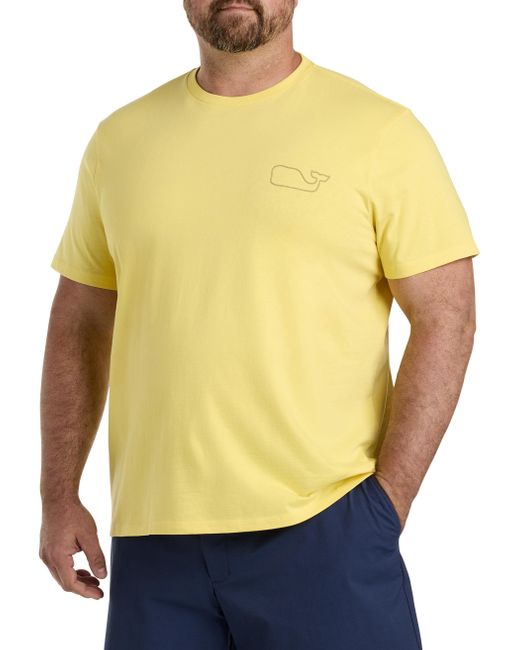 Vineyard Vines Yellow Big & Tall Whale Outline Graphic Tee for men