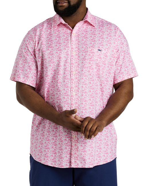 Vineyard Vines Pink Big & Tall Fruit Print Sport Shirt for men