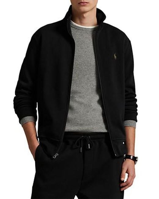 Polo Ralph Lauren Black Big & Tall Double-Knit Track Jacket for men