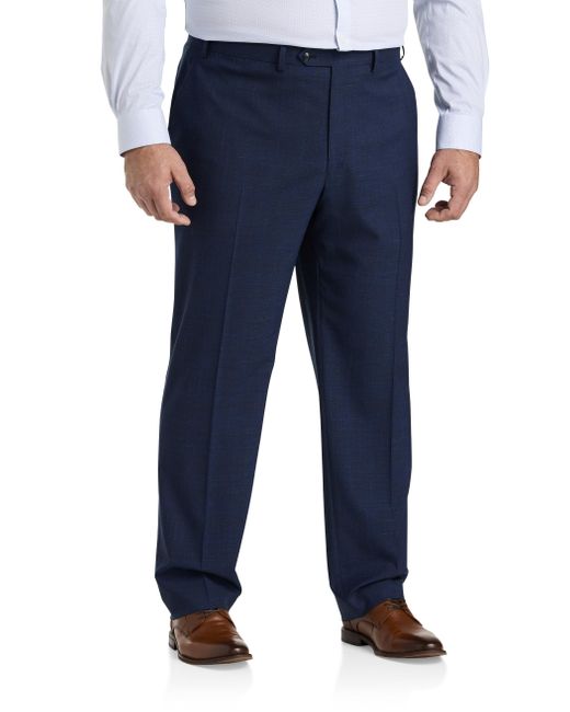 Michael Kors Blue Big & Tall Windowpane Suit Pants for men