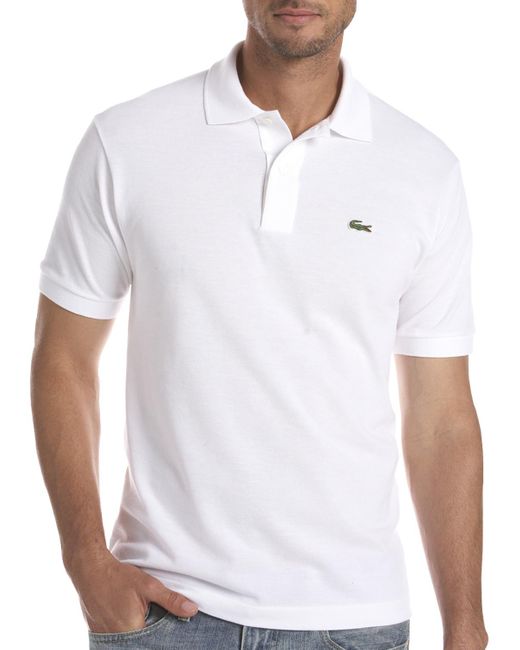 Lacoste Big & Tall Classic Pique Polo Shirt in White for Men - Lyst