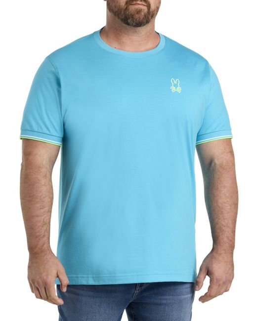 Psycho Bunny Blue Big & Tall Saratoga Crewneck T-shirt for men