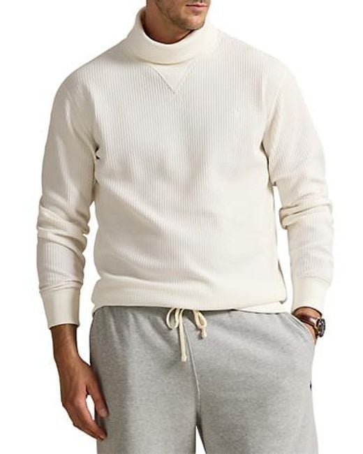 Polo Ralph Lauren Gray Big & Tall Waffle-Knit Fleece Turtleneck for men