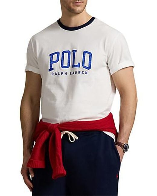 Polo Ralph Lauren White Big & Tall Logo Jersey T-Shirt for men