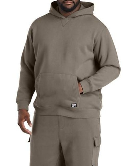 Reebok Gray Big & Tall Performance Super Soft Brushed Hoodie for men