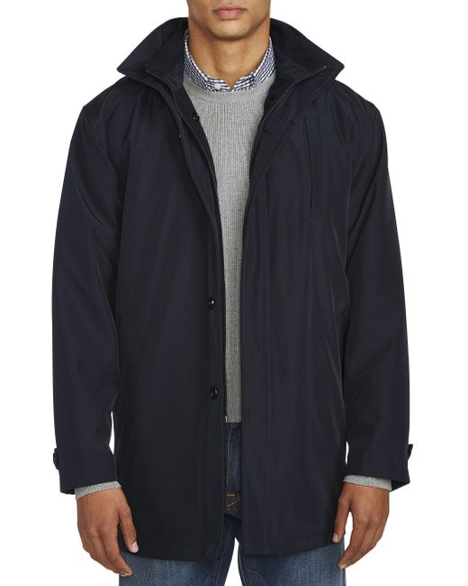Daniel Hechter Fleece Big & Tall Paris Water Resistant Hooded Overcoat in  Midnight Navy (Blue) for Men | Lyst