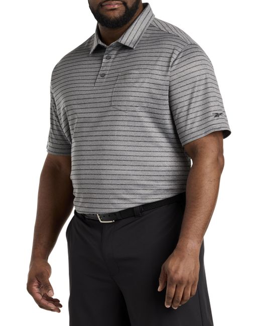 Reebok Gray Big & Tall Multi Stripe Performance Polo Shirt for men