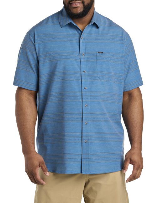 O'neill Sportswear Blue Big & Tall Trvlr Series Traverse Stripe Performance Sport Shirt for men